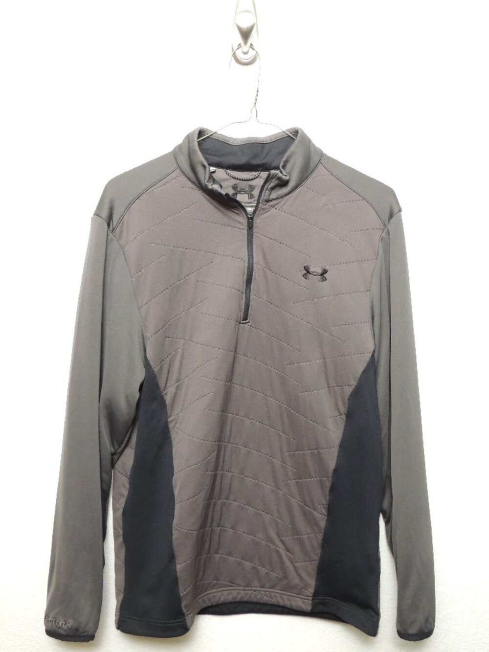 Under Armour Grey ColdGear Quilted Quarter Zip Pullover - Men's Small